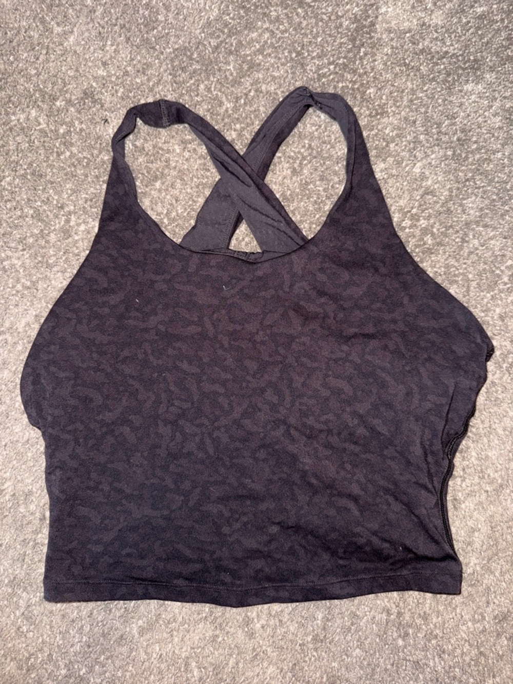 Cropped Crossback Sports Bra Tank - Black
